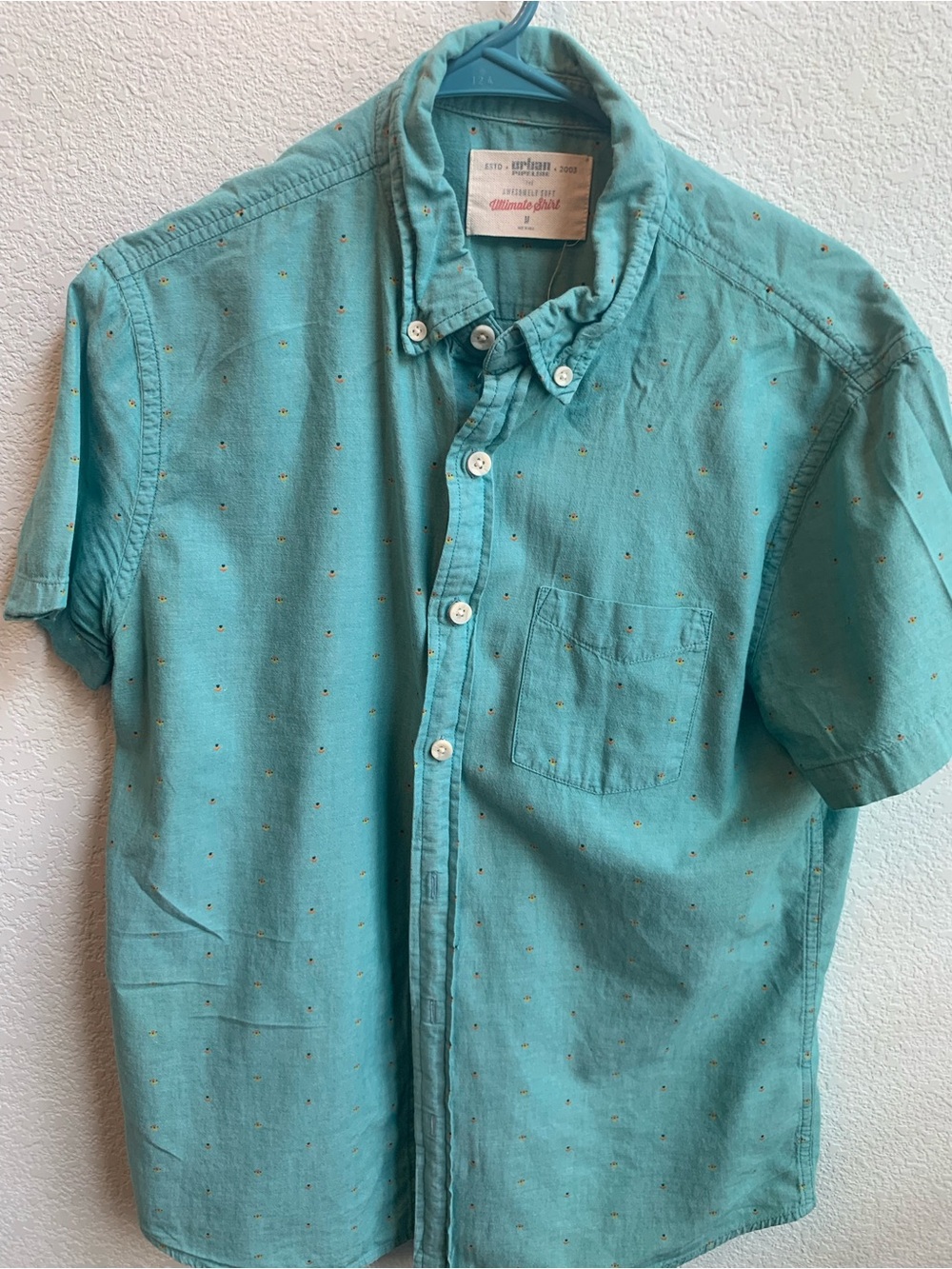 Urban Pipeline Teal Short-Sleeve Button-Down Shirt